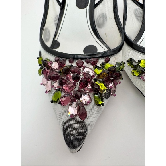 Dolce & Gabbana Crystal Embellished Polka Dot Slingback Heels - Picture 8 of 12